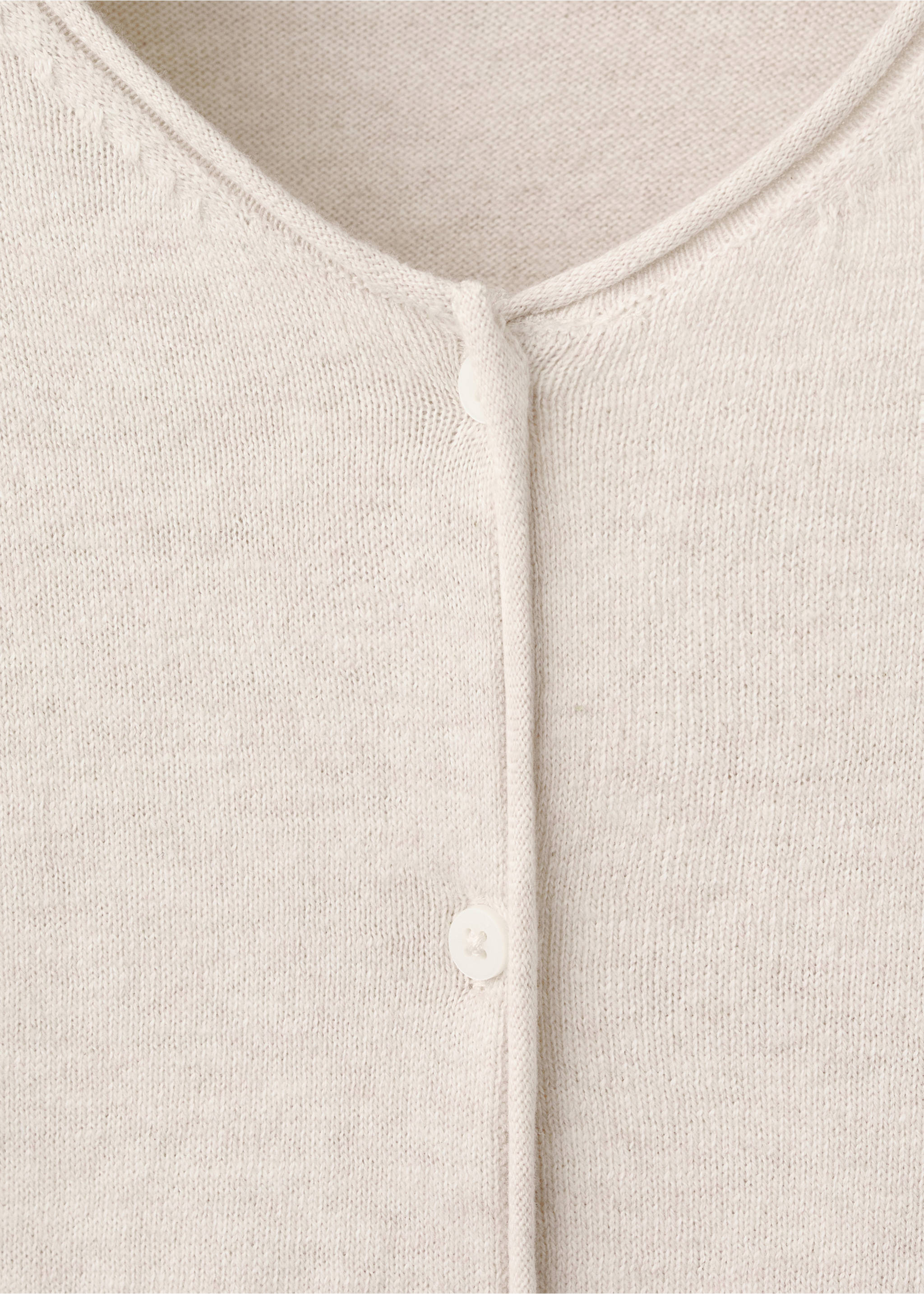 Long sleeves knit cardigan - Details of the article 8, Beige. Ref: 27081252-00.