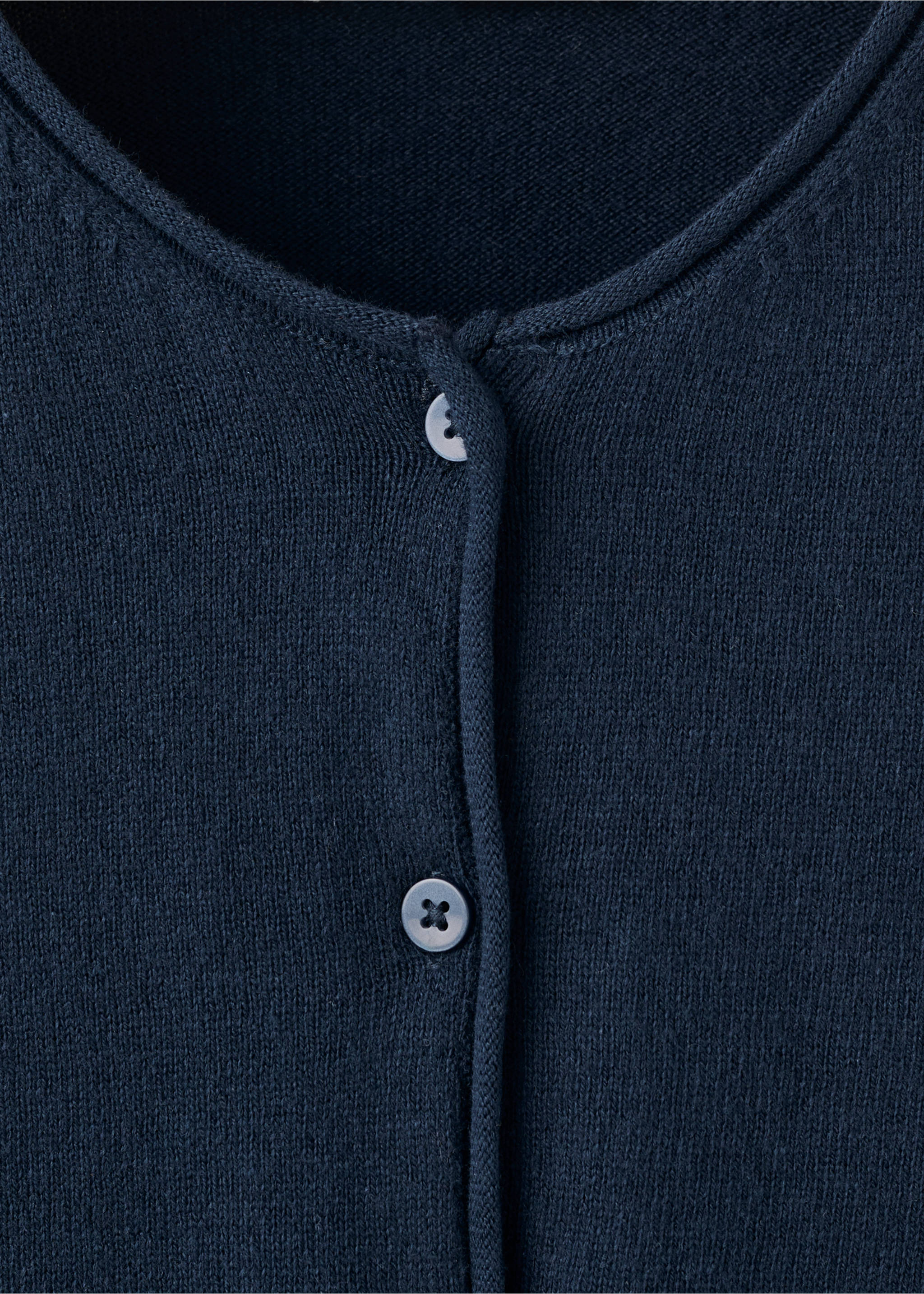 Long sleeves knit cardigan - Details of the article 8, Navy. Ref: 27081252-00.