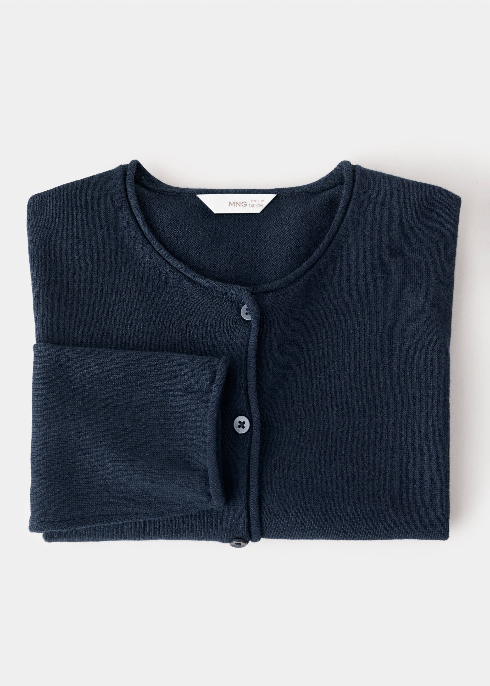 Long sleeves knit cardigan - Details of the article 0, Navy. Ref: 27081252-00.