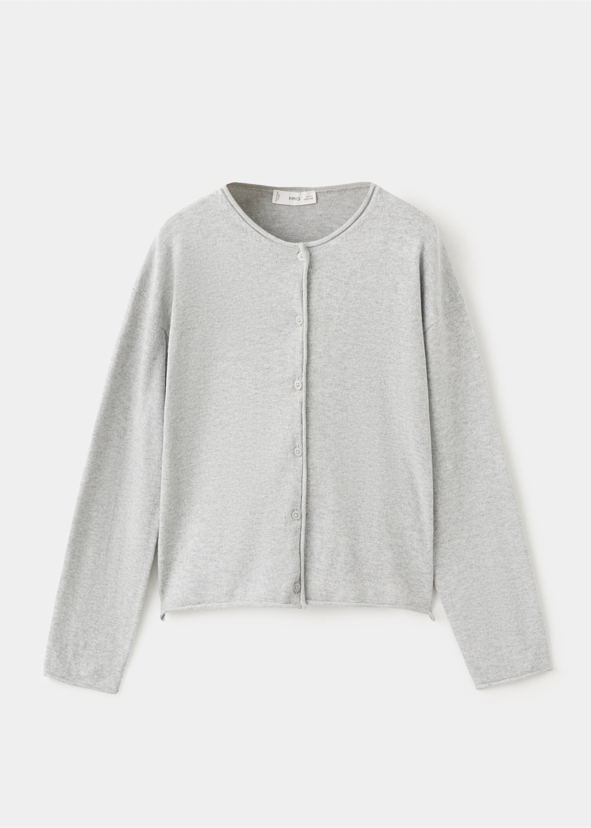 Long sleeves knit cardigan - Article without model, Light Heather Grey. Ref: 27081252-00.