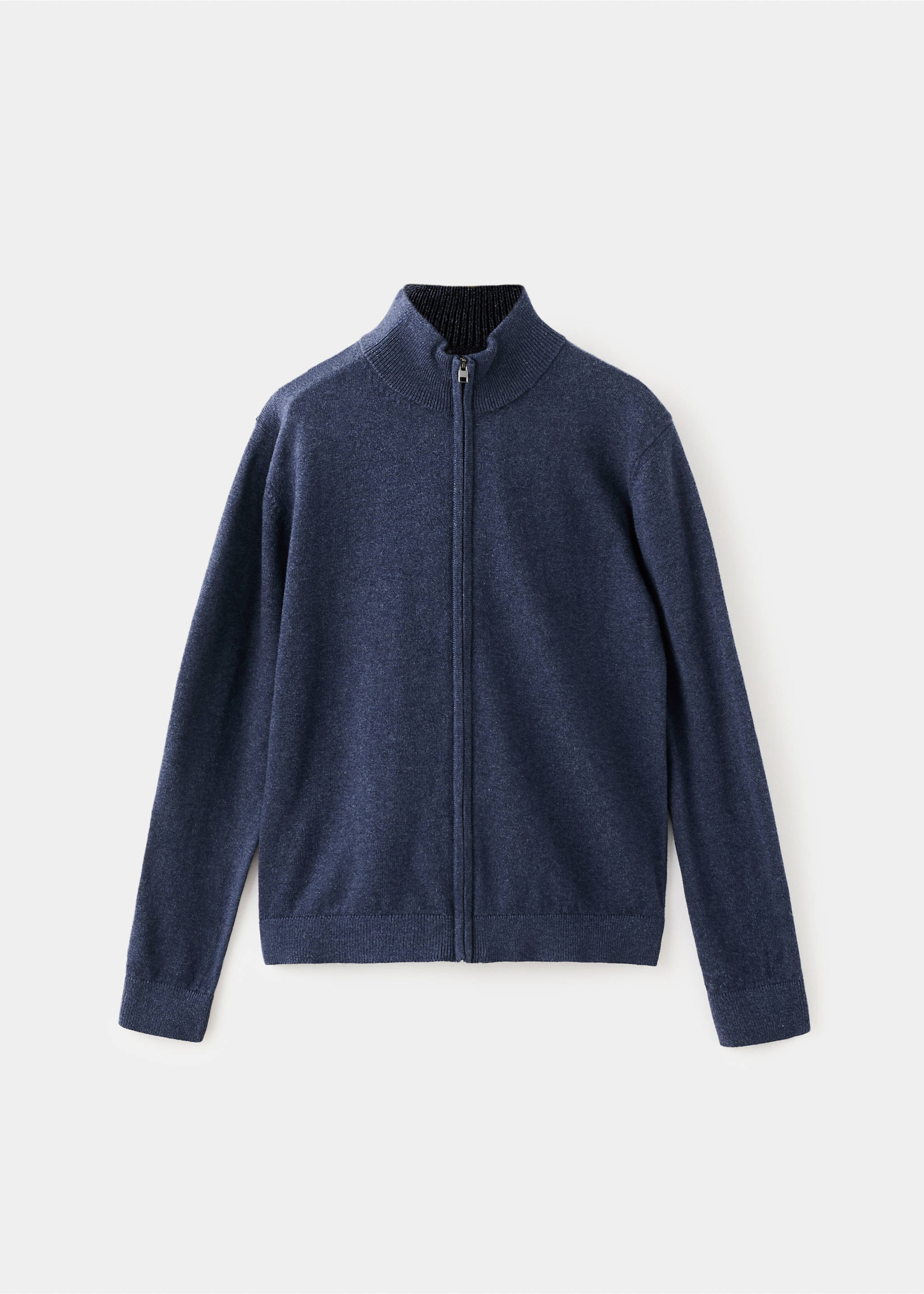 拉链针织开襟毛衣 - null, 海军蓝. Ref: 27081253-00.
