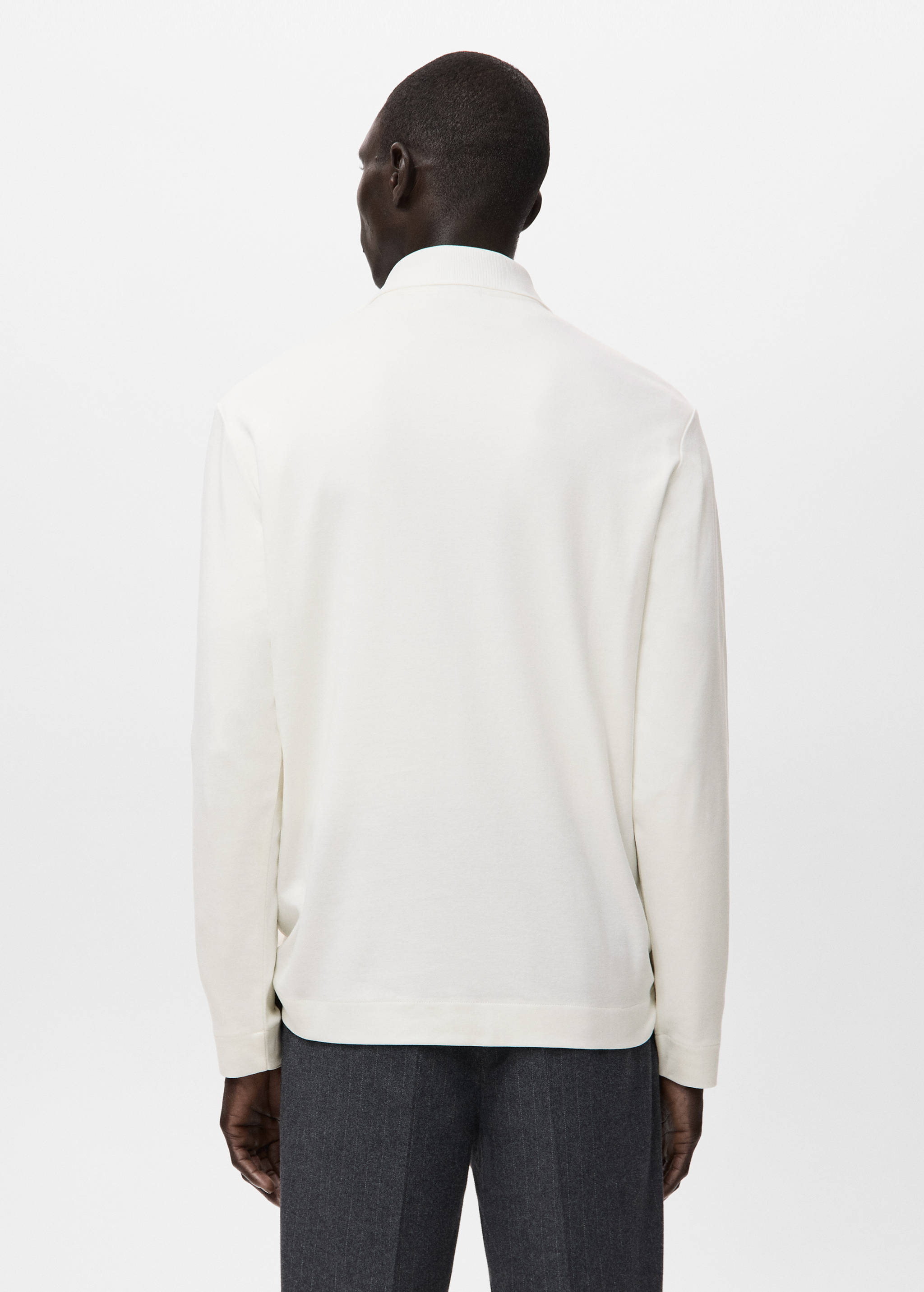 Regular-fit knitted polo sweater - Reverse of the article