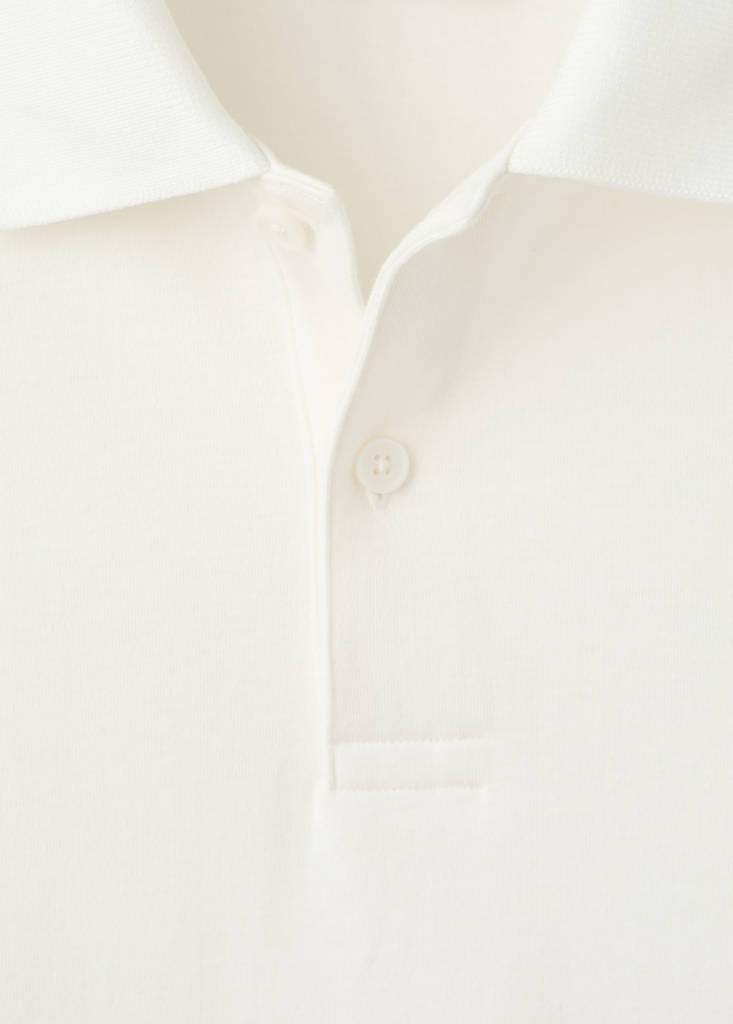 Regular-fit knitted polo sweater — White