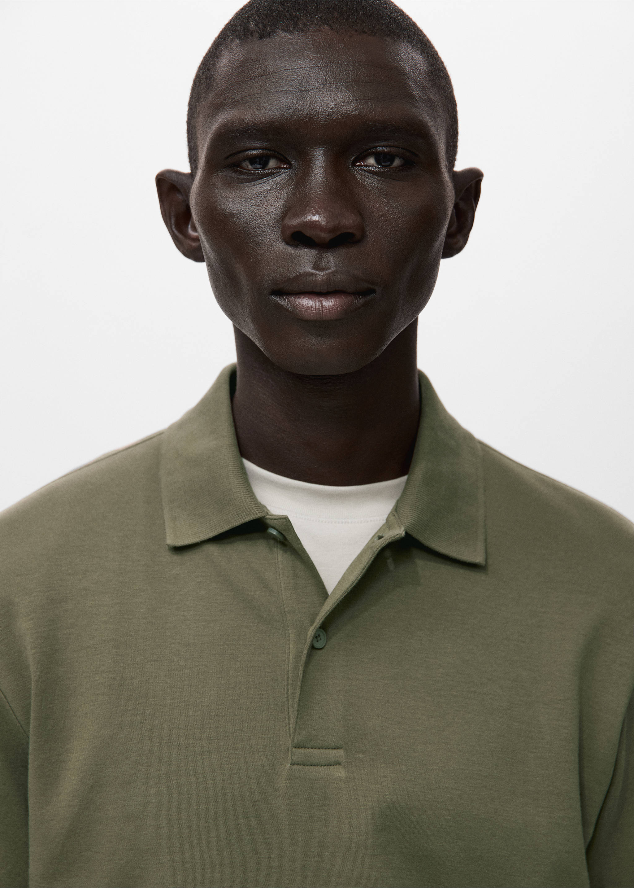 Regular-fit knitted polo sweater - Details of the article 1, Medium Brown. Ref: 27081256-00.