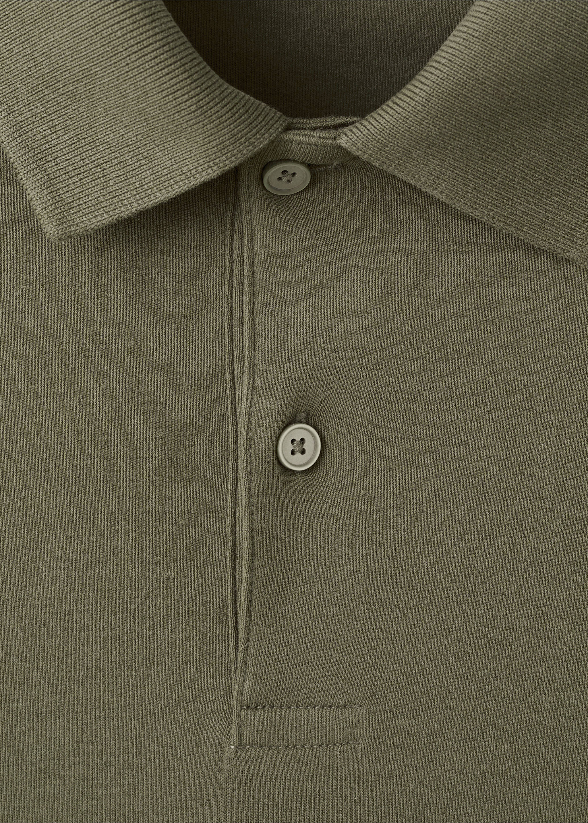 Regular-fit knitted polo sweater - Details of the article 0, Medium Brown. Ref: 27081256-00.