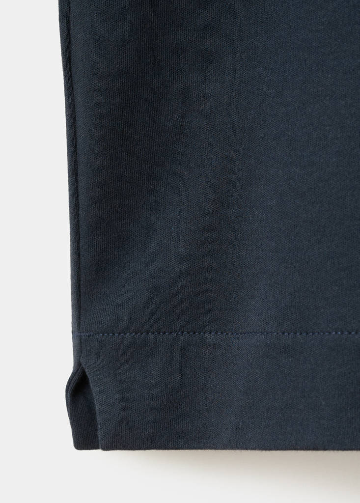 Regular-fit knitted polo sweater — Navy
