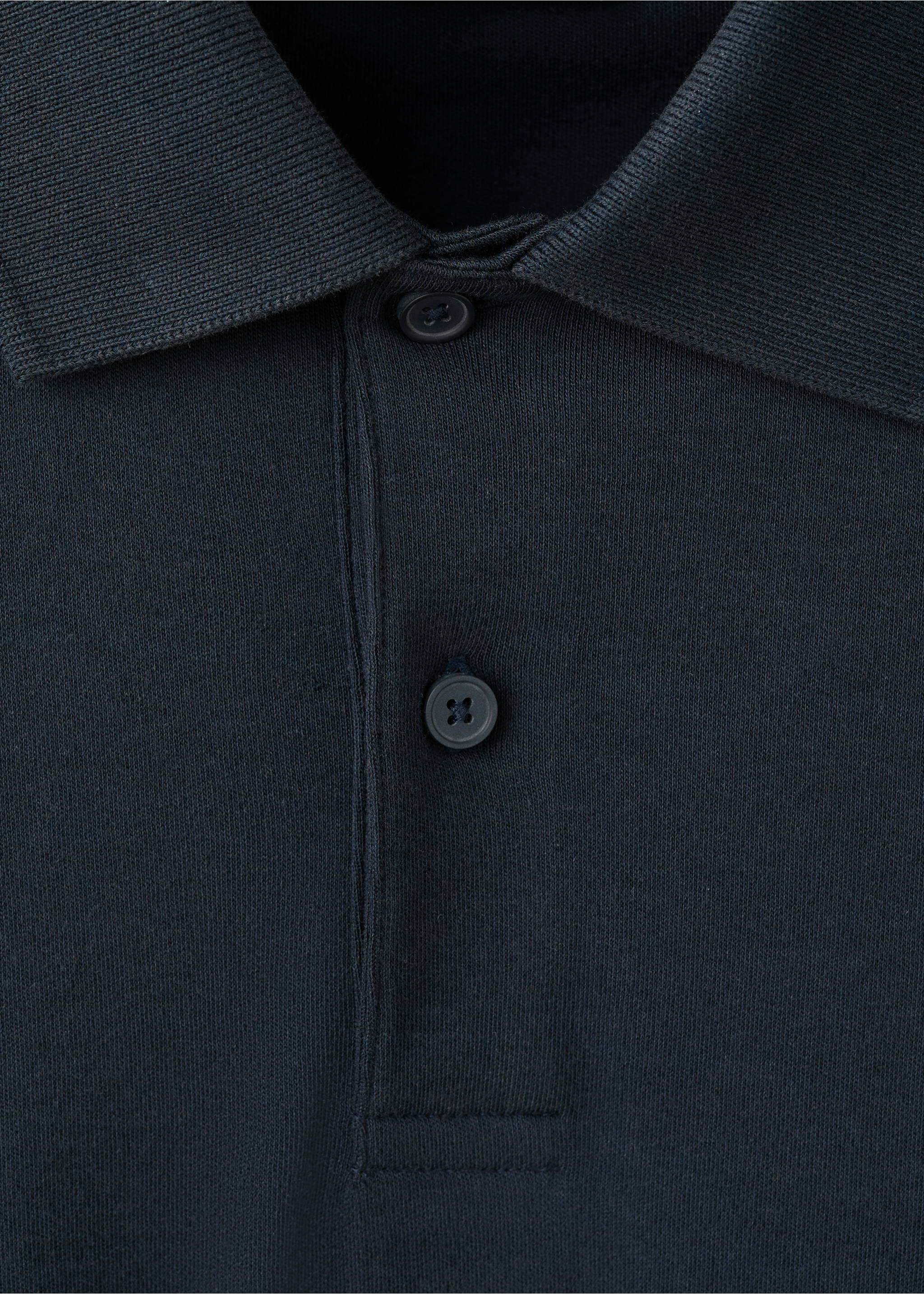 Regular-fit knitted polo sweater - Details of the article 0, Navy. Ref: 27081256-00.