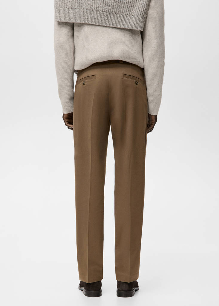 Regular-fit cotton trousers — Chocolate
