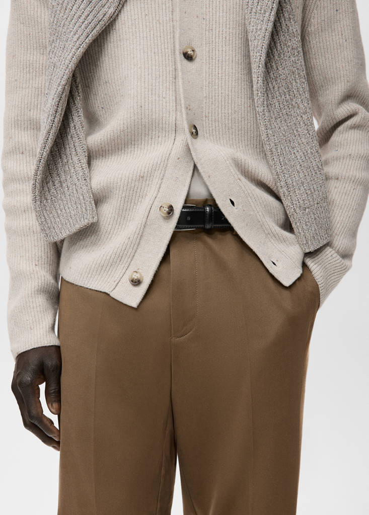 Regular-fit cotton trousers — Chocolate
