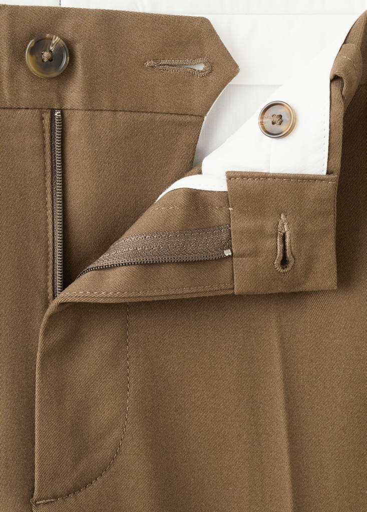 Regular-fit cotton trousers — Chocolate