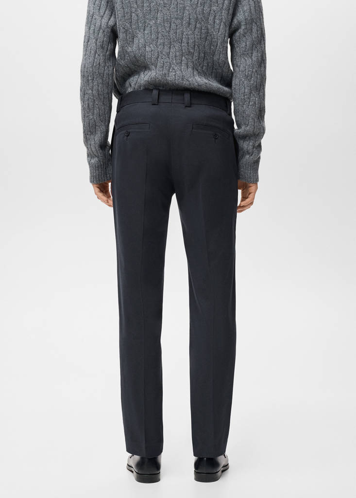 Regular-fit cotton trousers — Navy