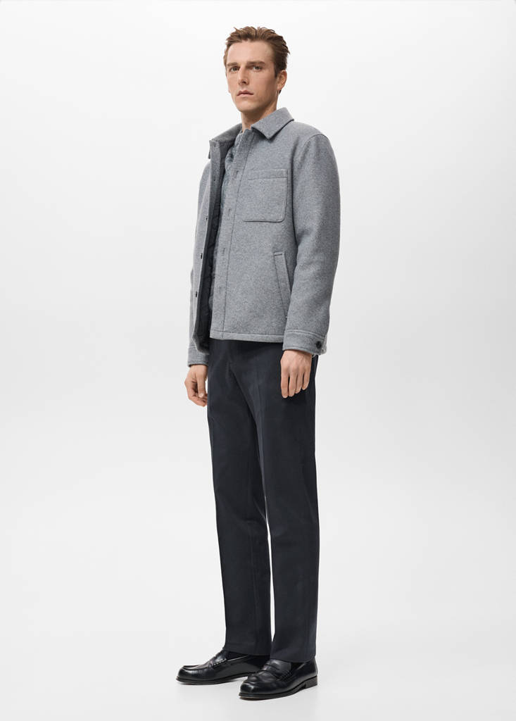 Regular-fit cotton trousers — Navy