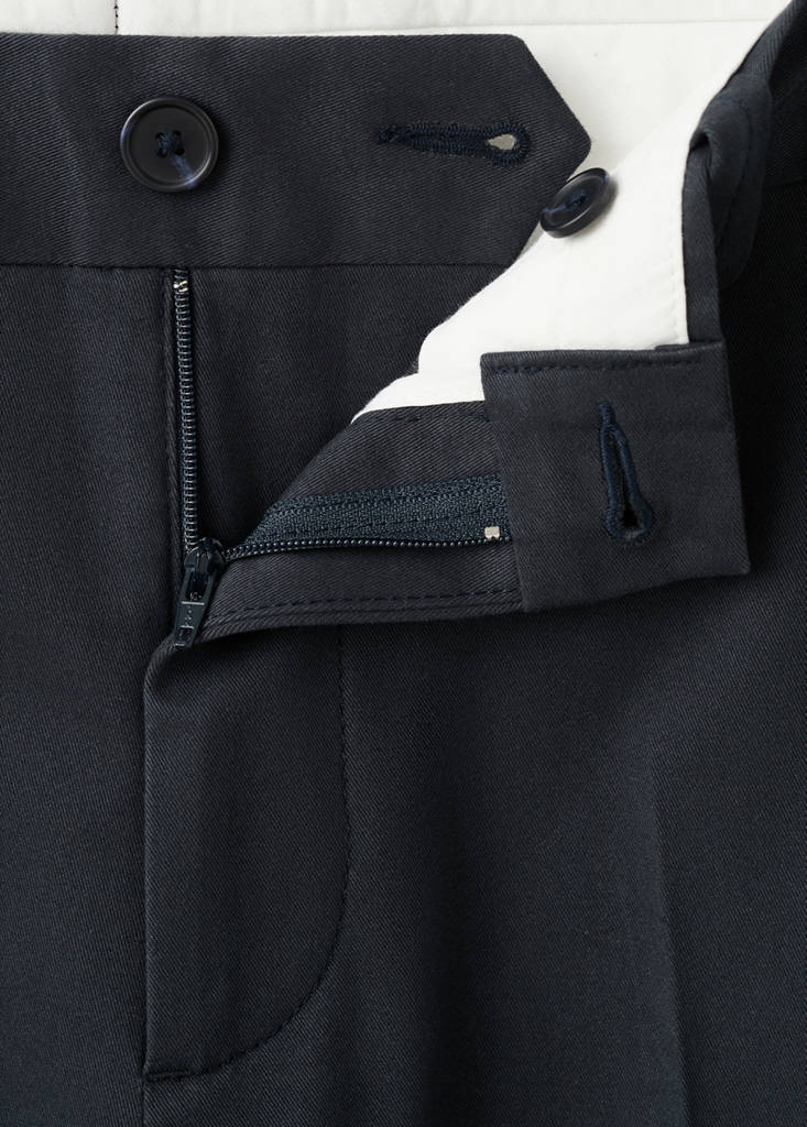 Regular-fit cotton trousers — Navy