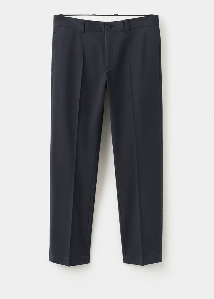 Regular-fit cotton trousers — Navy