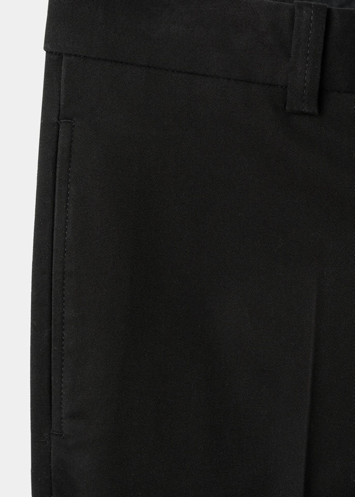 Regular-fit cotton trousers — Black