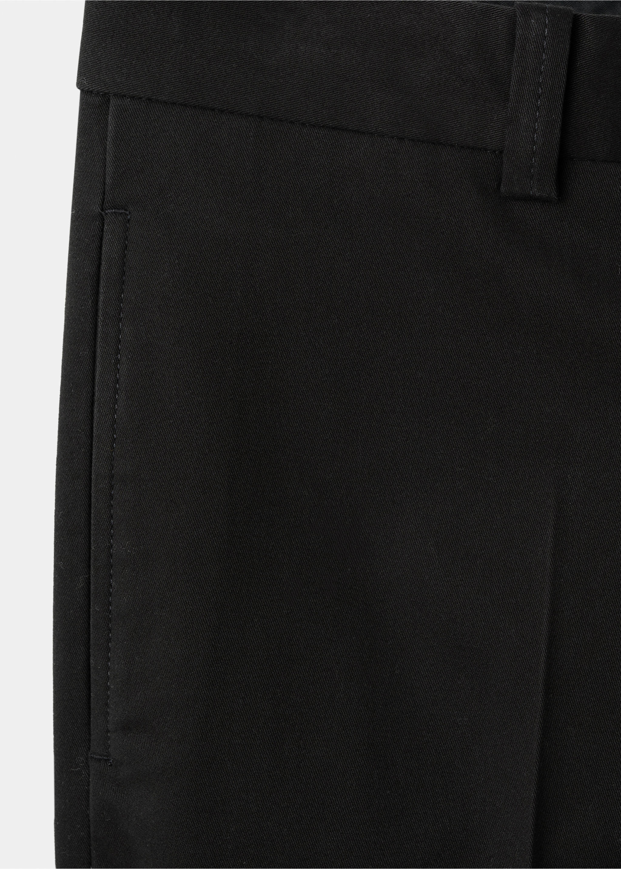 Regular-fit cotton trousers - Details of the article 8, Black. Ref: 27081257-00.