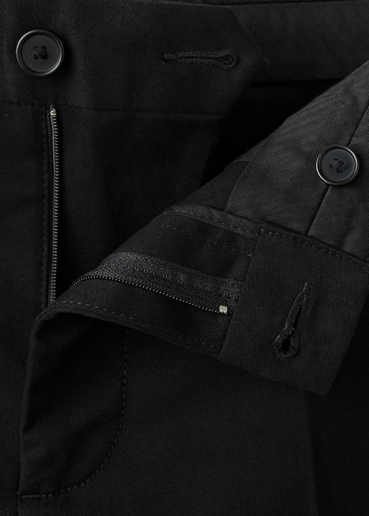 Regular-fit cotton trousers — Black