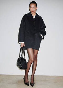 Wool-blend coat with button fastening — Grey 2
