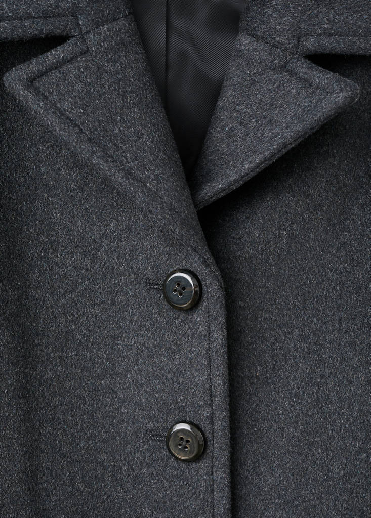 Wool-blend coat with button fastening — Grey