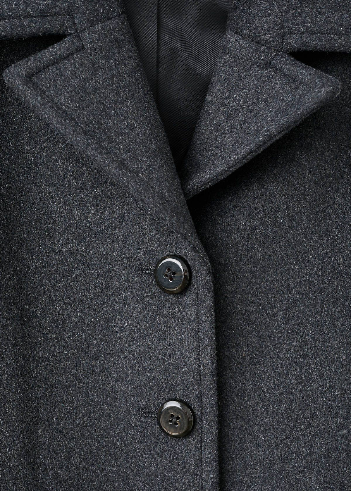 Wool-blend coat with button fastening — Grey