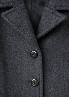 Wool-blend coat with button fastening — Grey 7