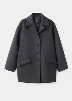 Wool-blend coat with button fastening — Grey 6