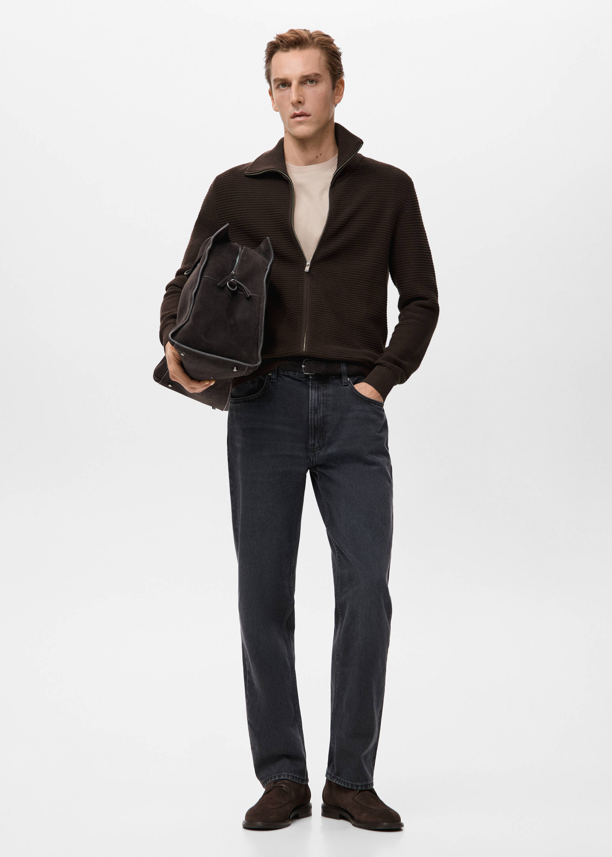 Cárdigan punto estructura cremallera - Plano general