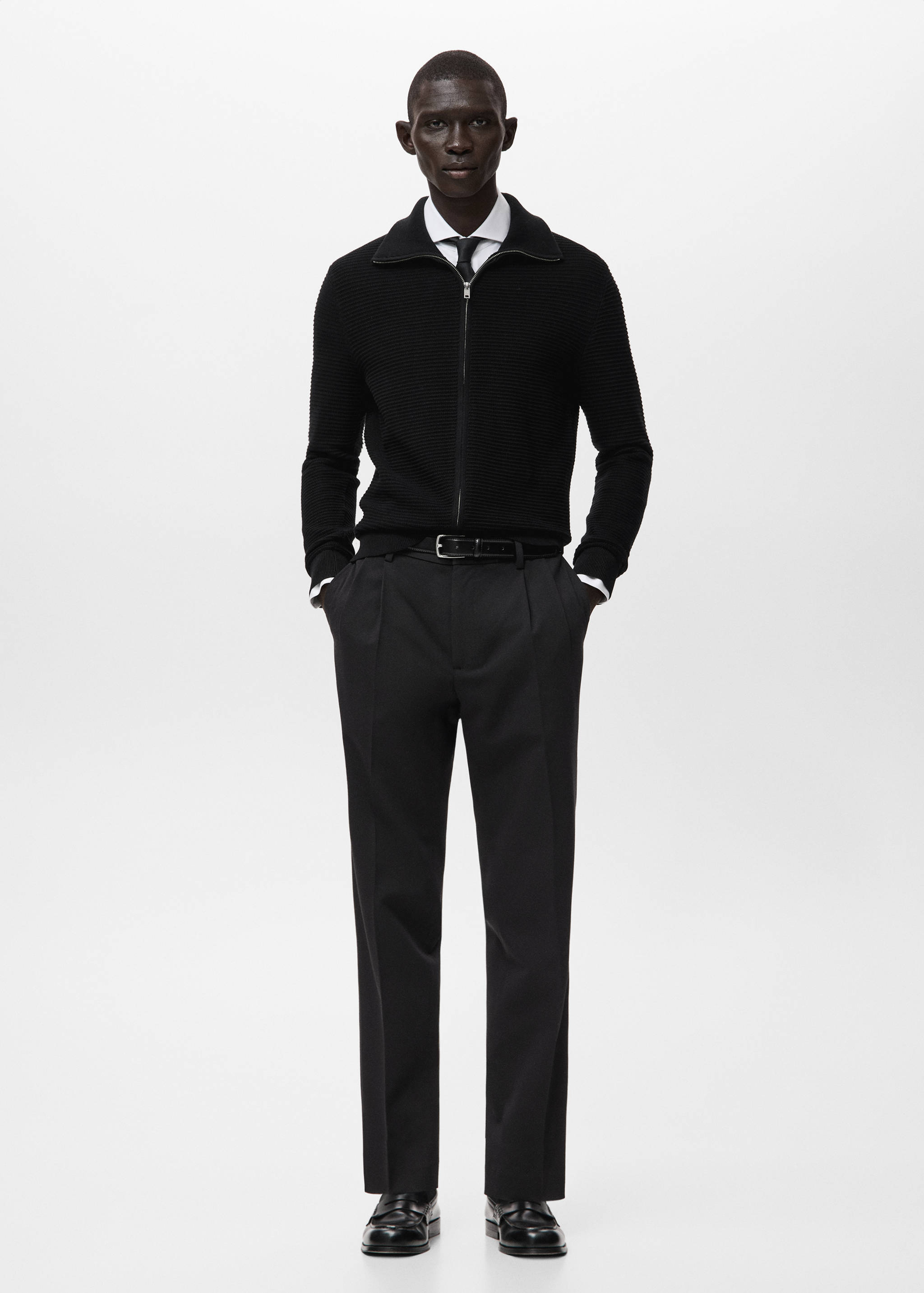 Cárdigan punto estructura cremallera - Plano general