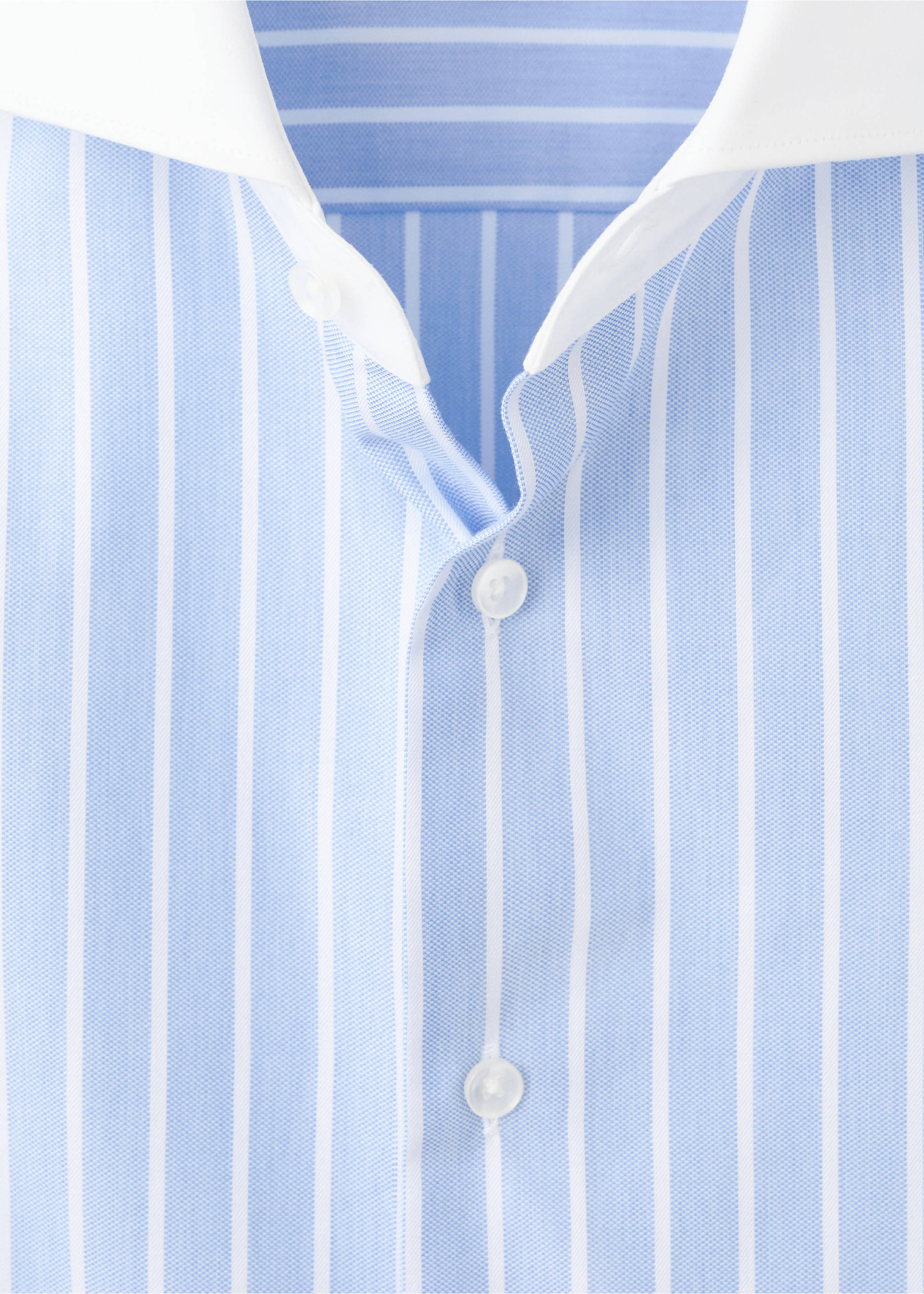 Camisa traje slim fit estampado rayas - Detalle del artículo 8, Azul celeste. Ref: 27081260-00.