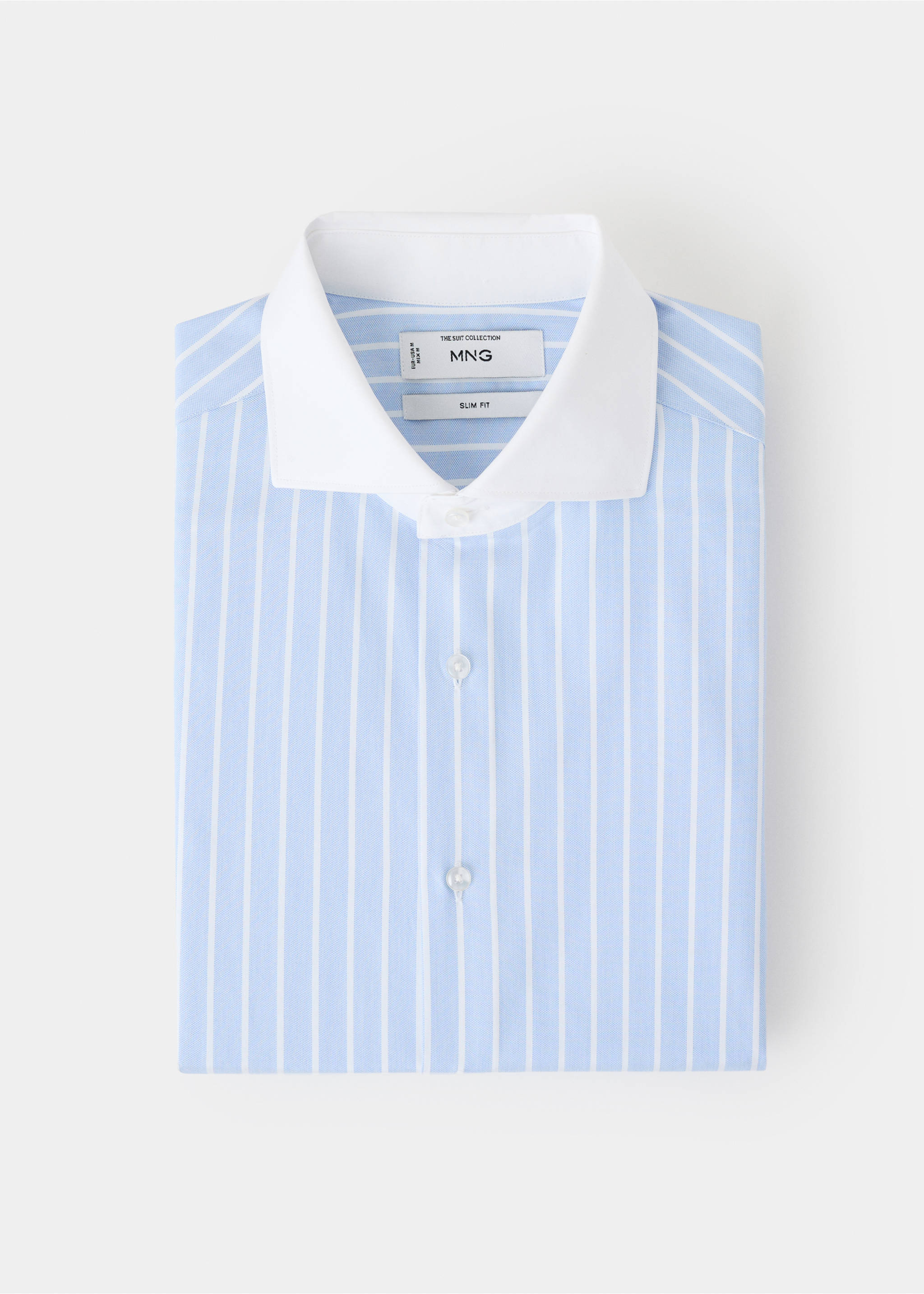 Camisa traje slim fit estampado rayas - Detalle del artículo 9, Azul celeste. Ref: 27081260-00.