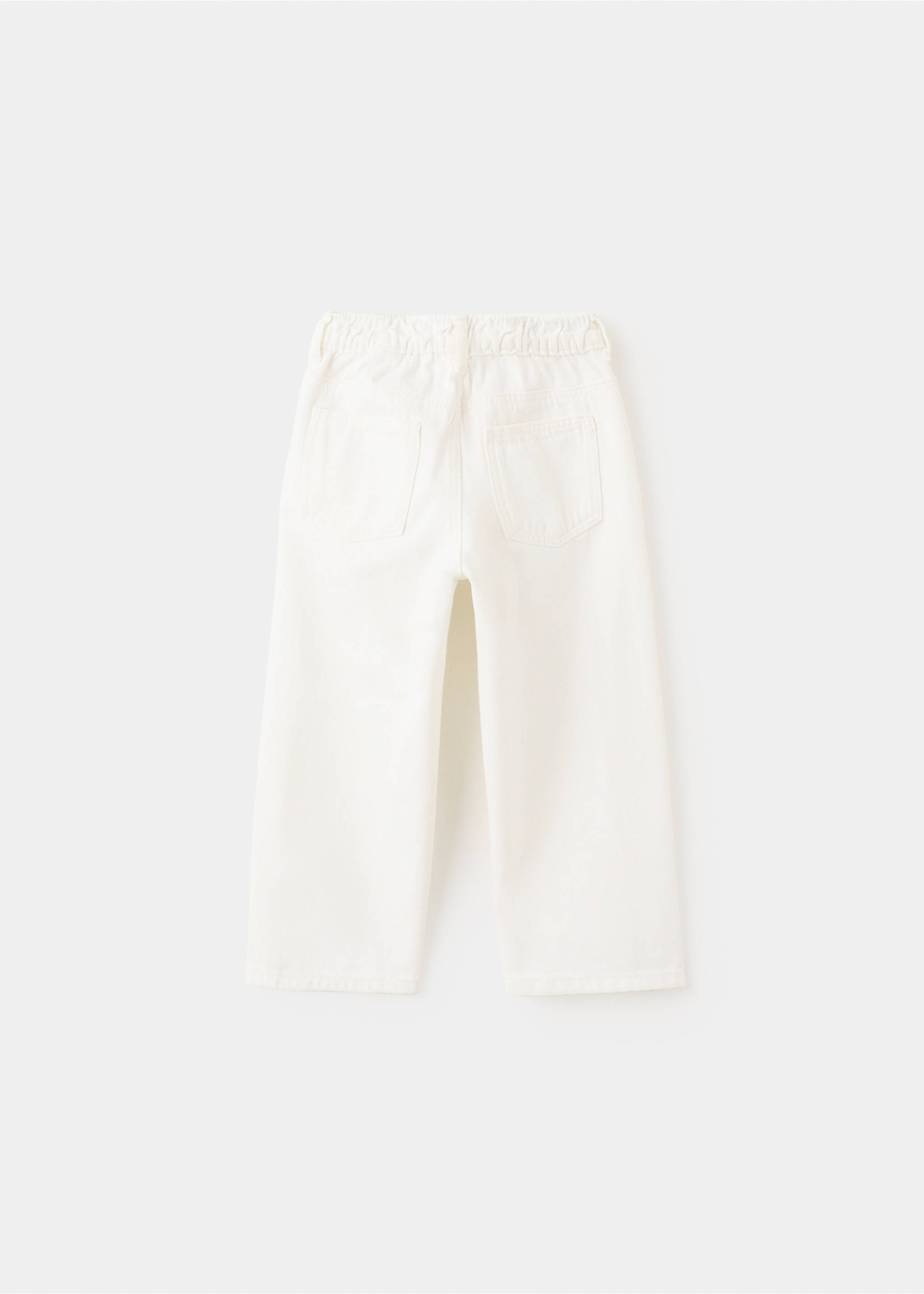 Jeans rectos cintura goma - Reverso del artículo, Blanco. Ref: 27081261-00.