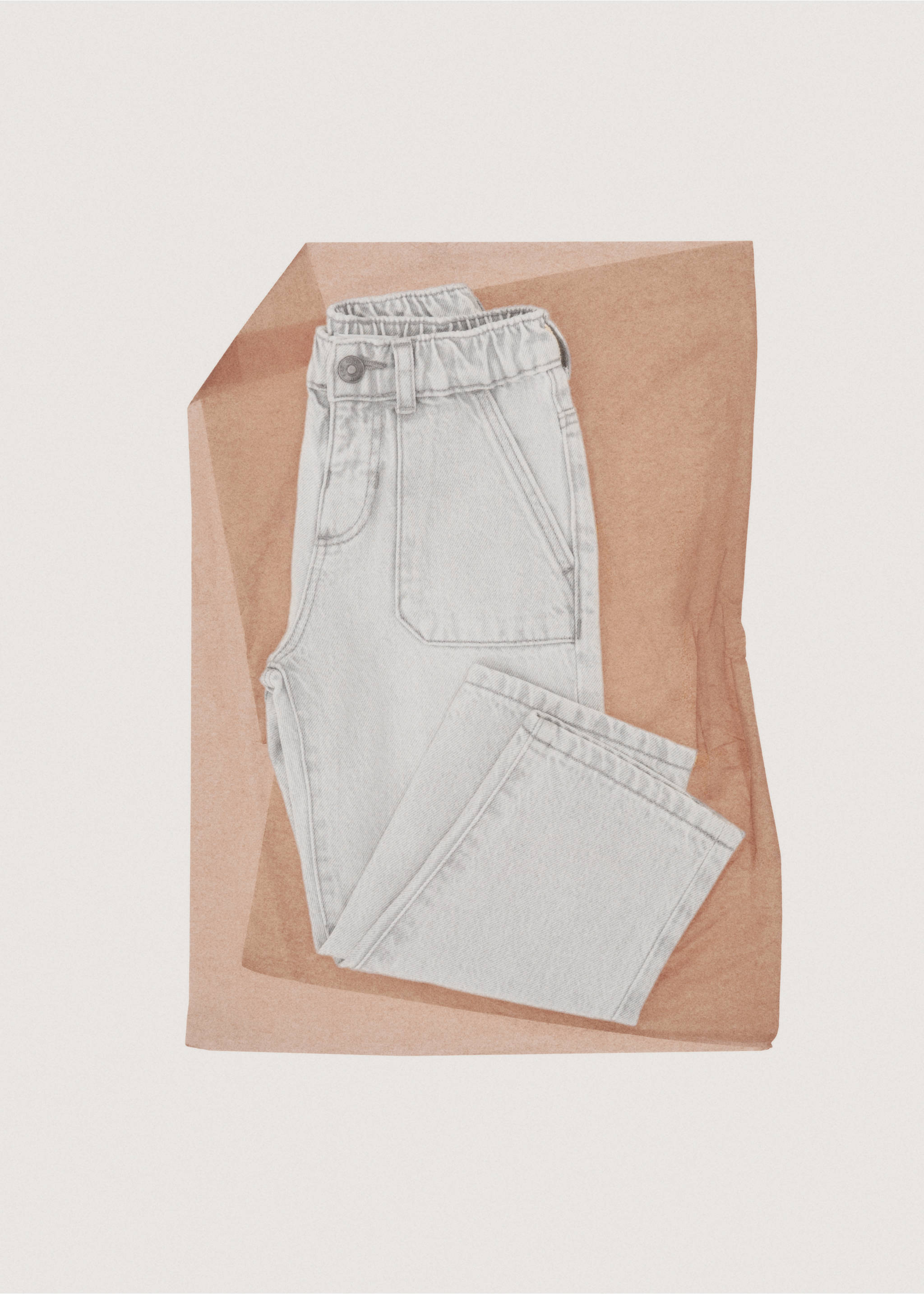 Jeans rectos cintura goma - Detalle del artículo 7, Gris. Ref: 27081261-00.