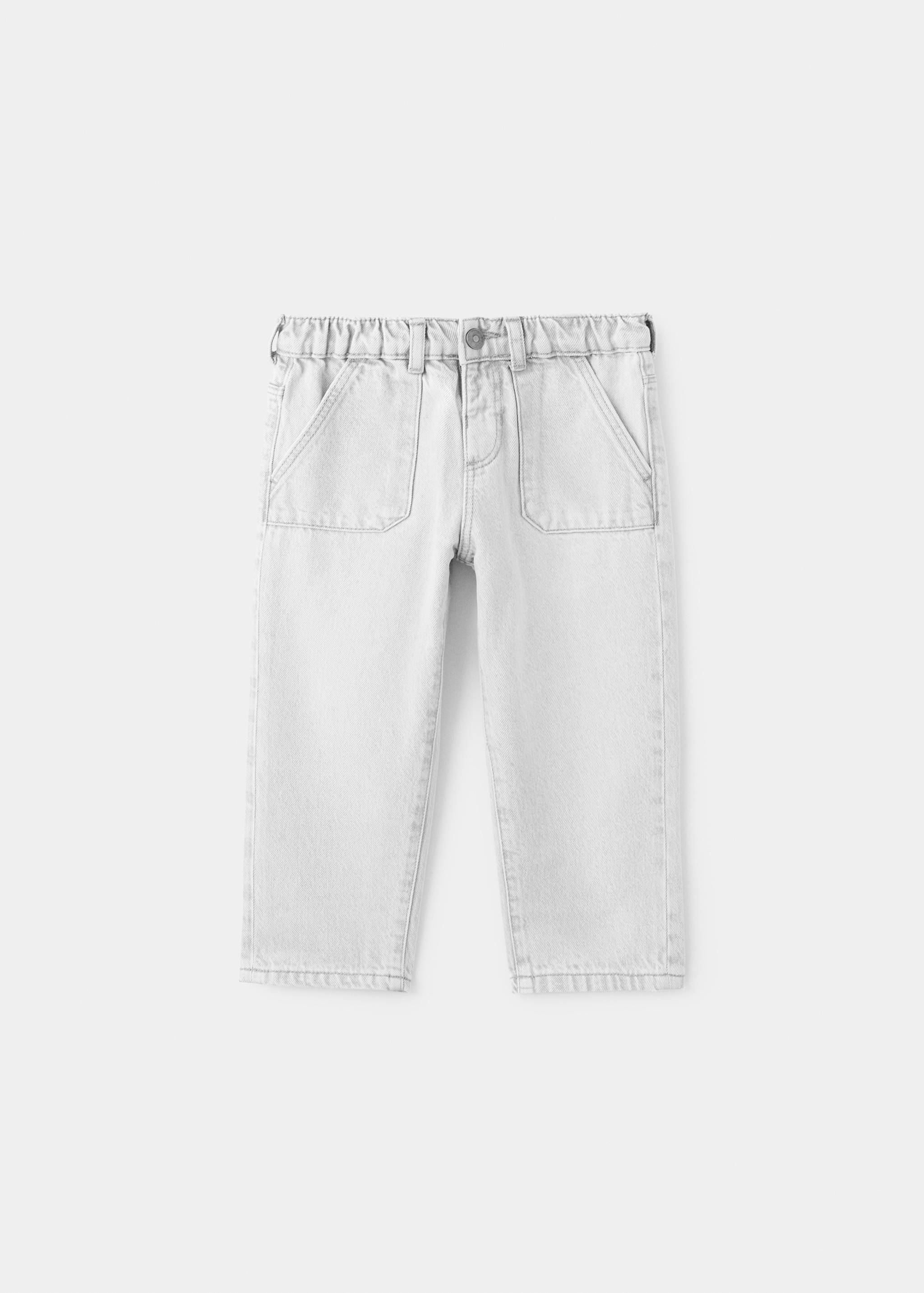 Straight jeans with elasticated waistband - Article without model