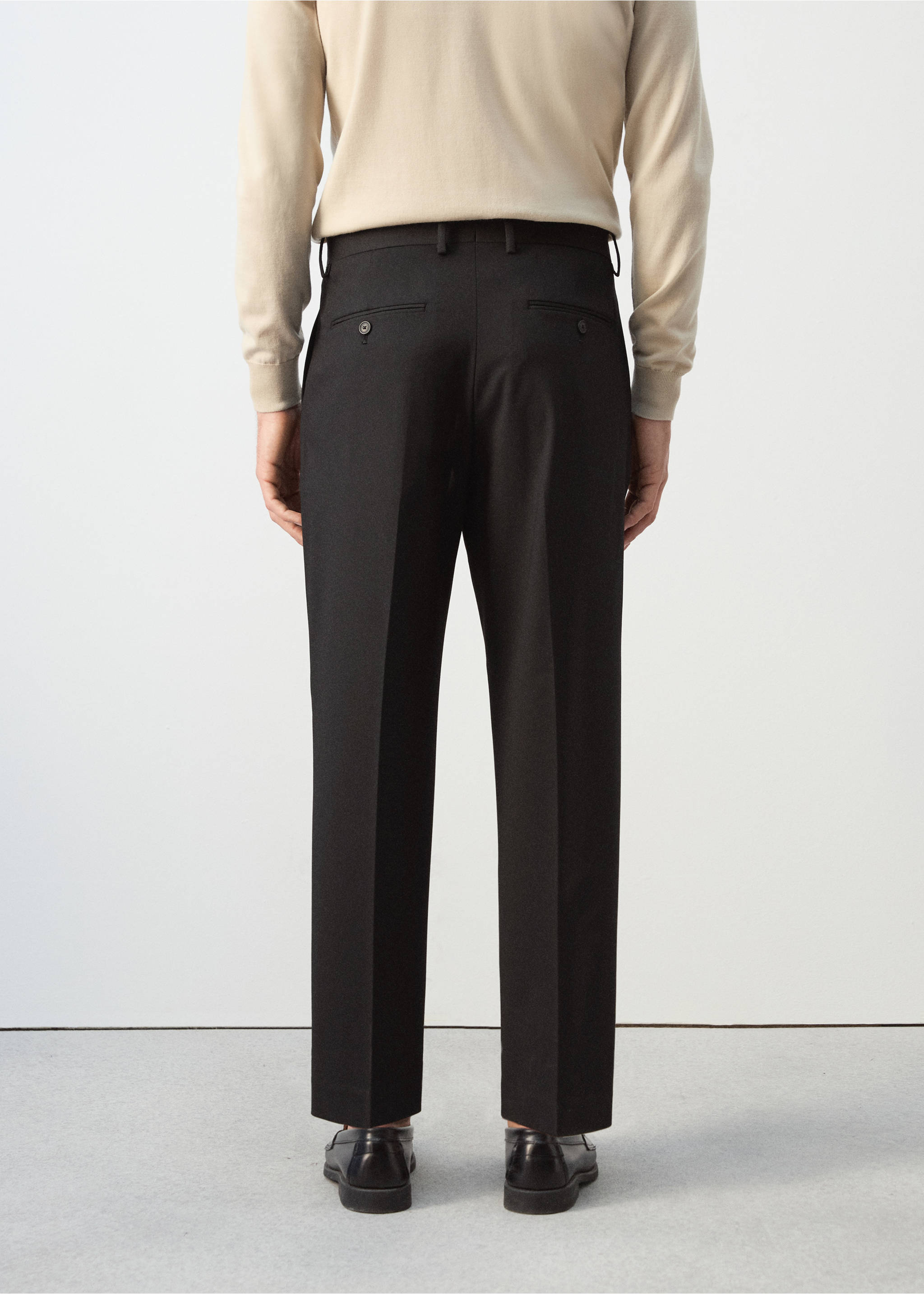 Костюмные брюки Boston regular fit - Обратная сторона изделия, Черный. Ref: 27081262-00.