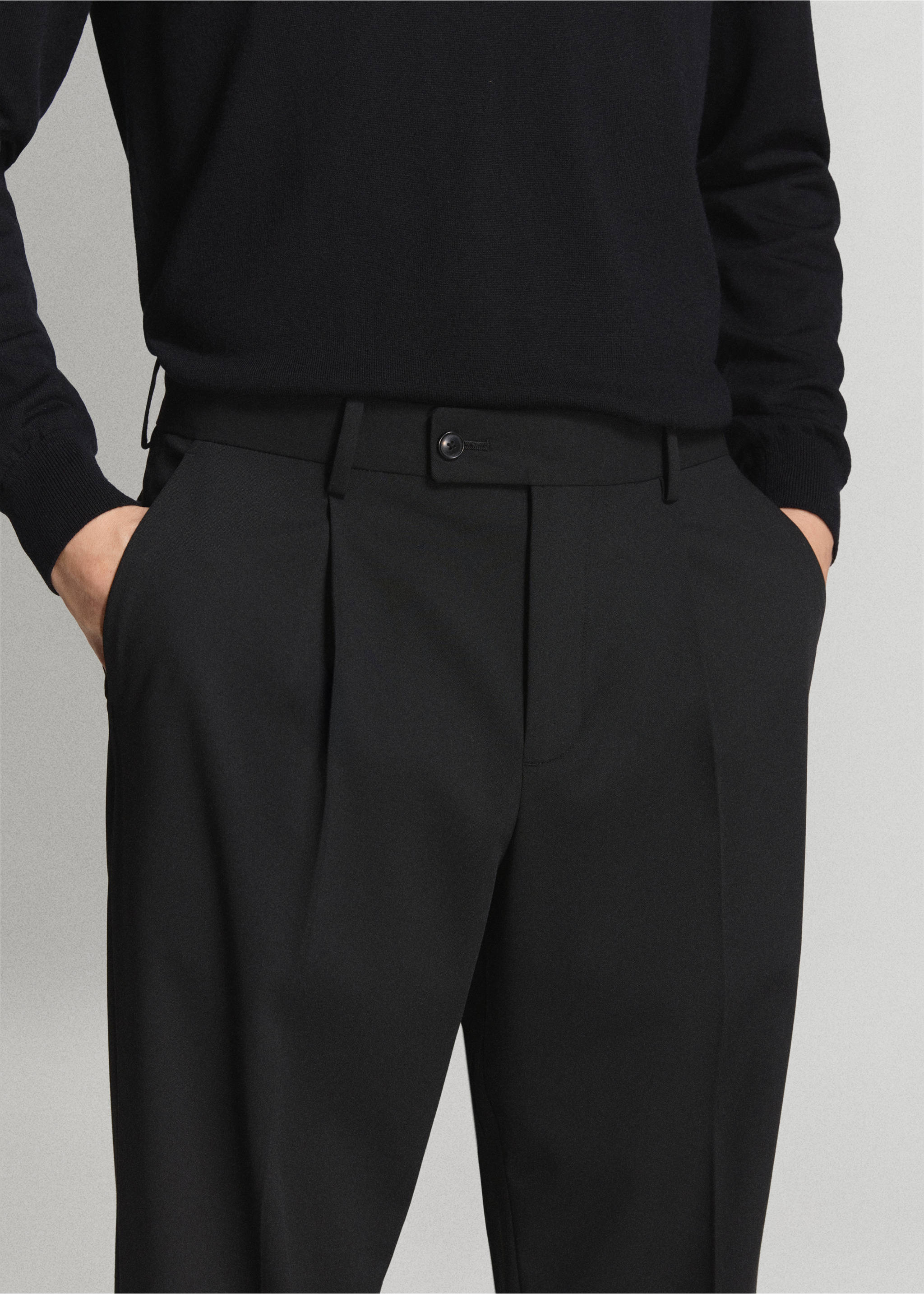 Pantalón traje Boston regular fit - Detalle del artículo 1, Negro. Ref: 27081262-01.
