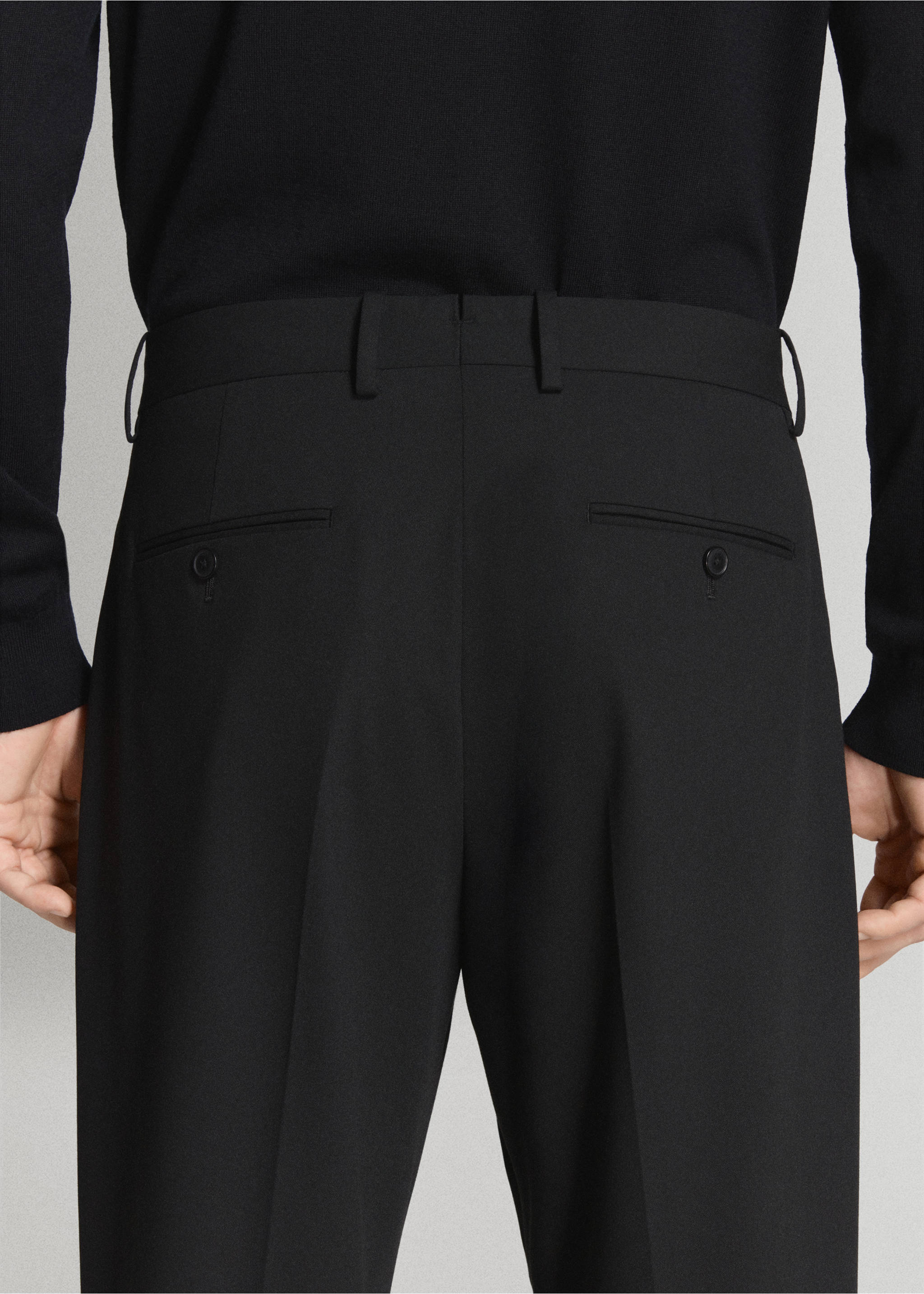 Pantalón traje Boston regular fit - Detalle del artículo 3, Negro. Ref: 27081262-01.