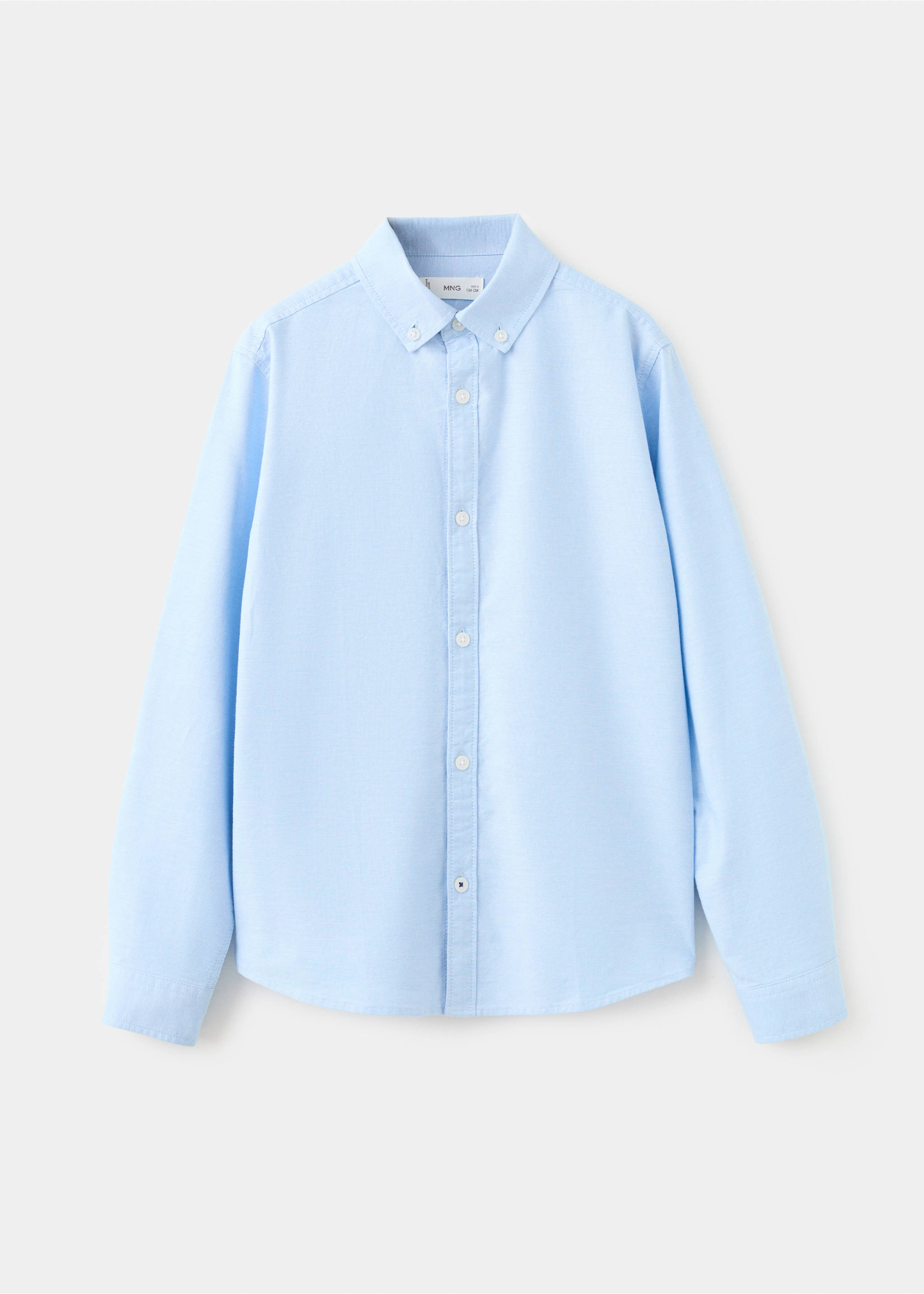 Oxford cotton shirt - Article without model, Sky Blue. Ref: 27081263-00.