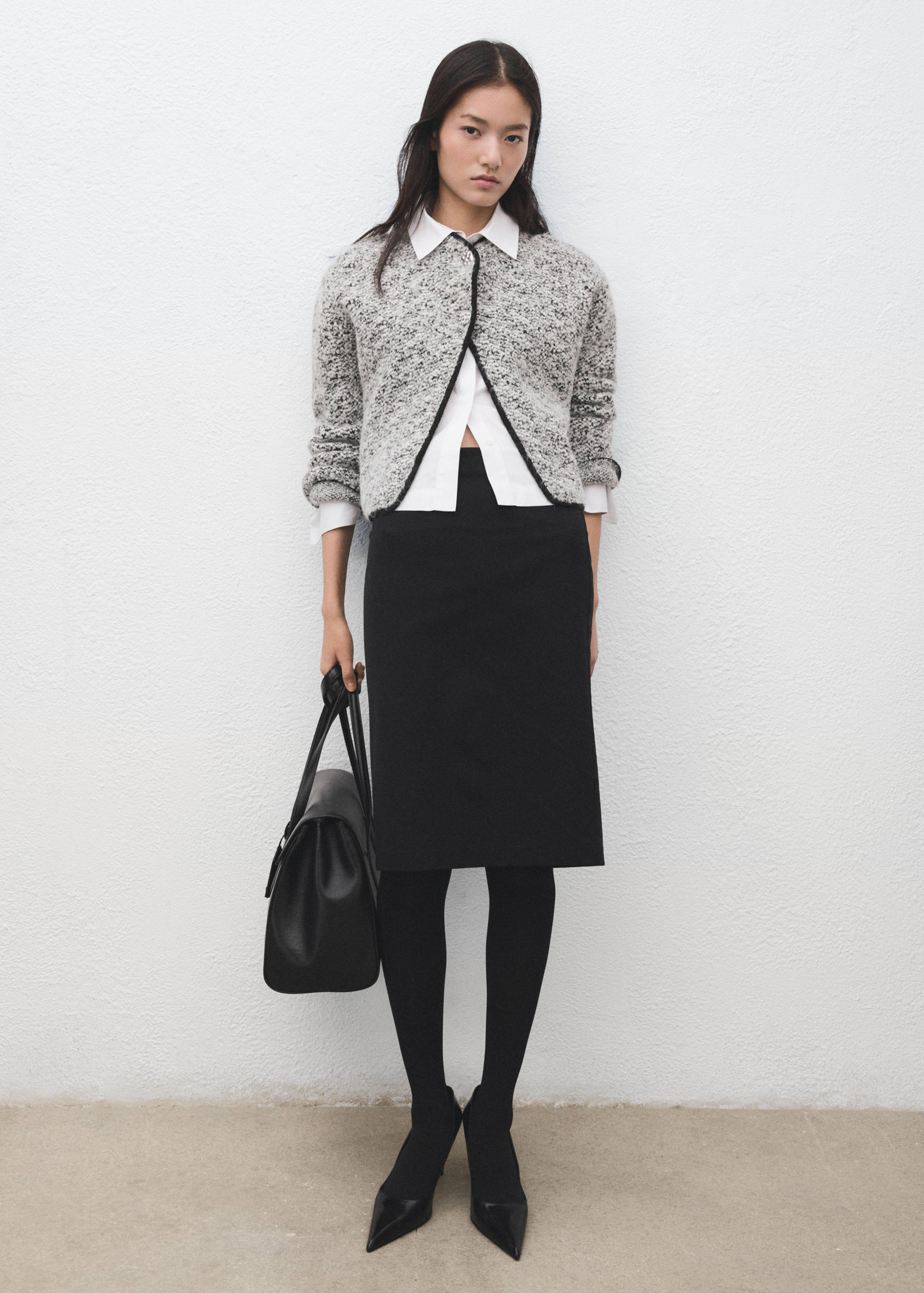 Flecked cotton-blend jacket - General plane