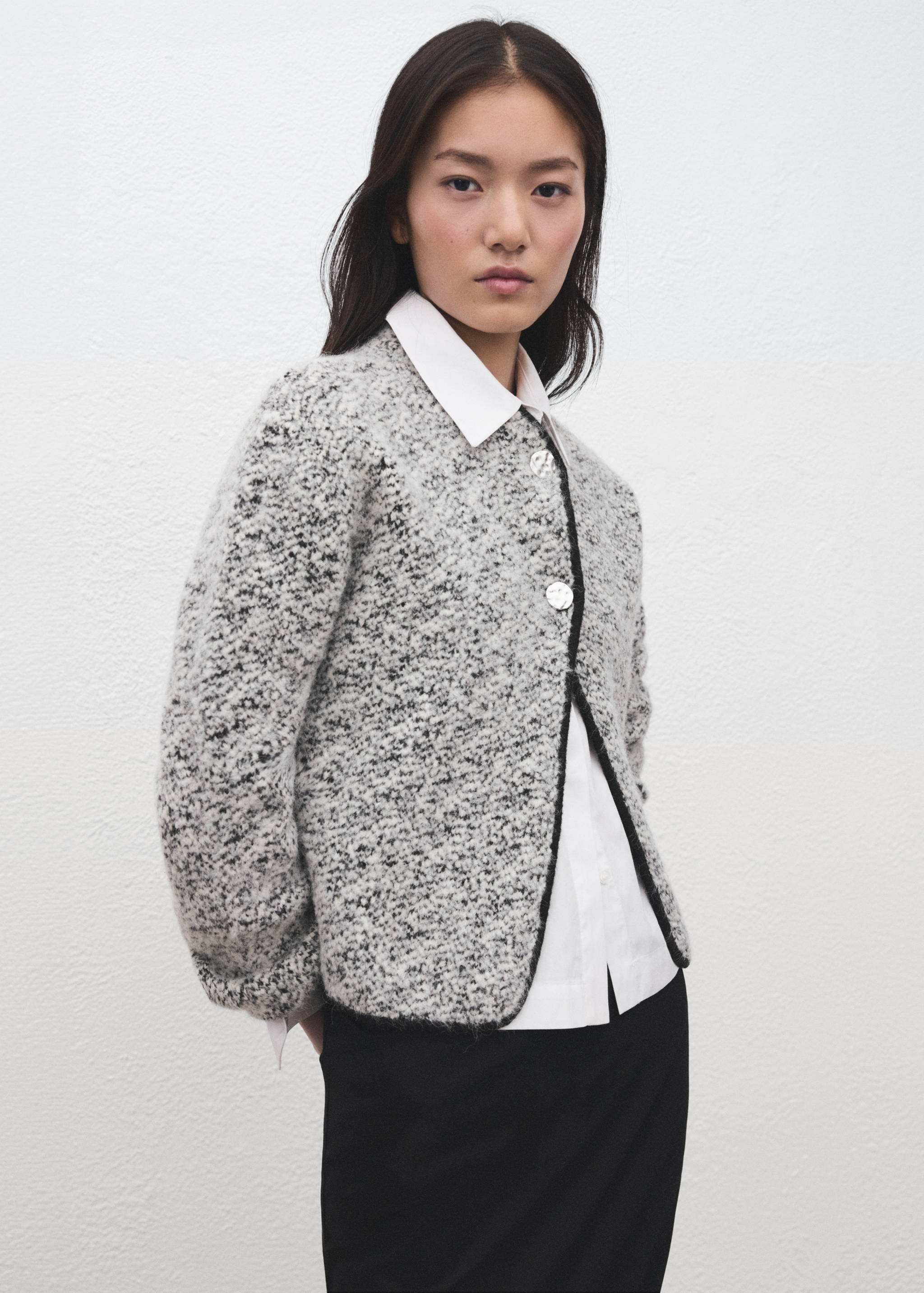 Flecked cotton-blend jacket - Medium plane