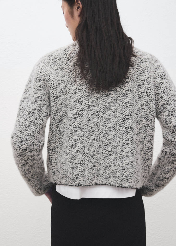 Flecked cotton-blend jacket — Black