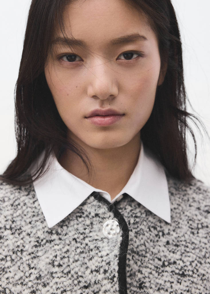 Flecked cotton-blend jacket — Black