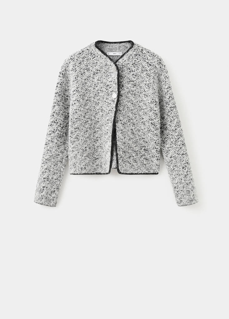 Flecked cotton-blend jacket — Black