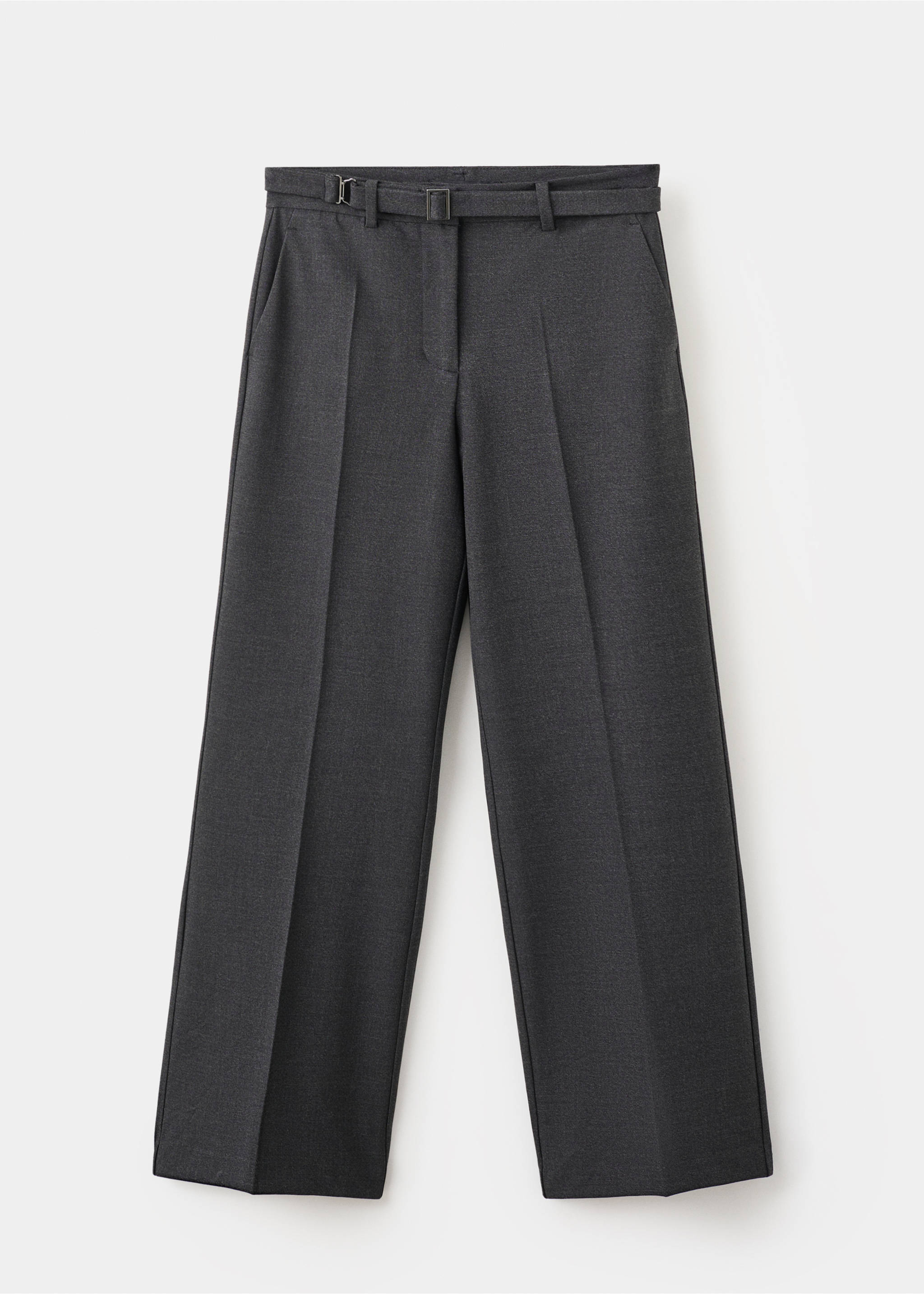 Belt straight-fit trousers - Article without model, Grey. Ref: 27081268-00.