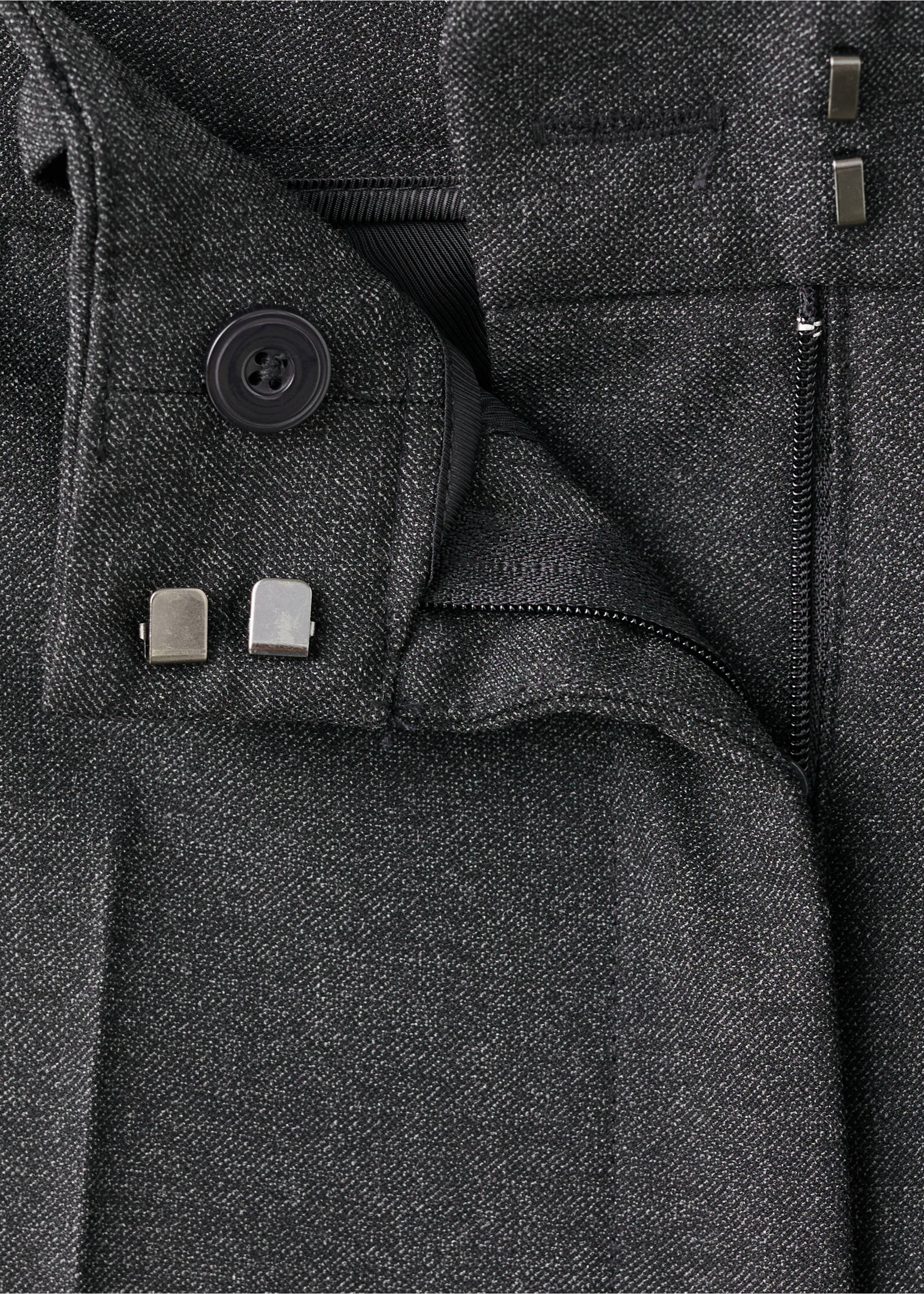 Belt straight-fit trousers - Details of the article 8, Grey. Ref: 27081268-00.