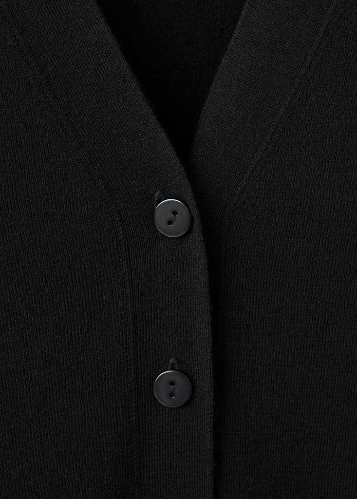 V-neck knitted cardigan — Black