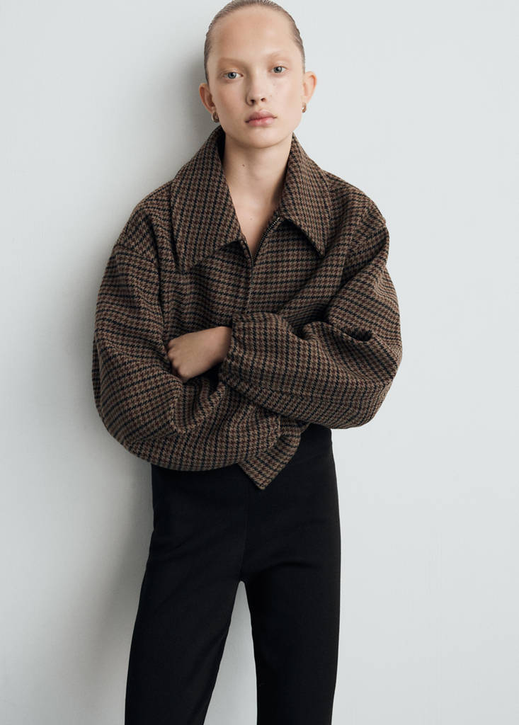 Side slit knit trousers — Black