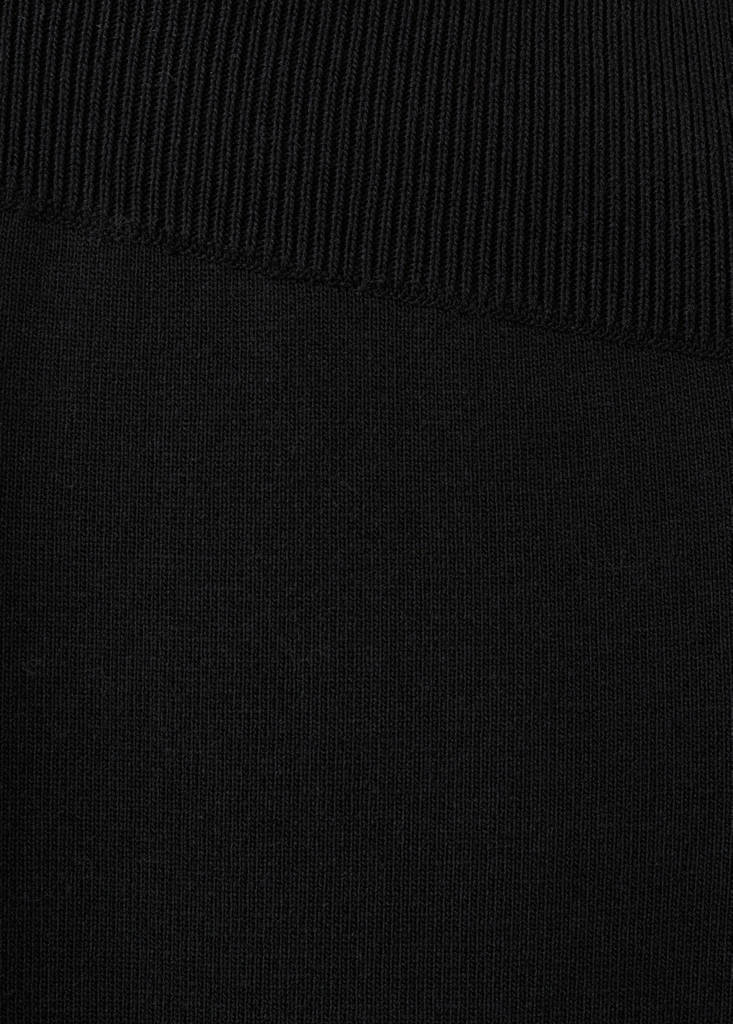 Side slit knit trousers — Black