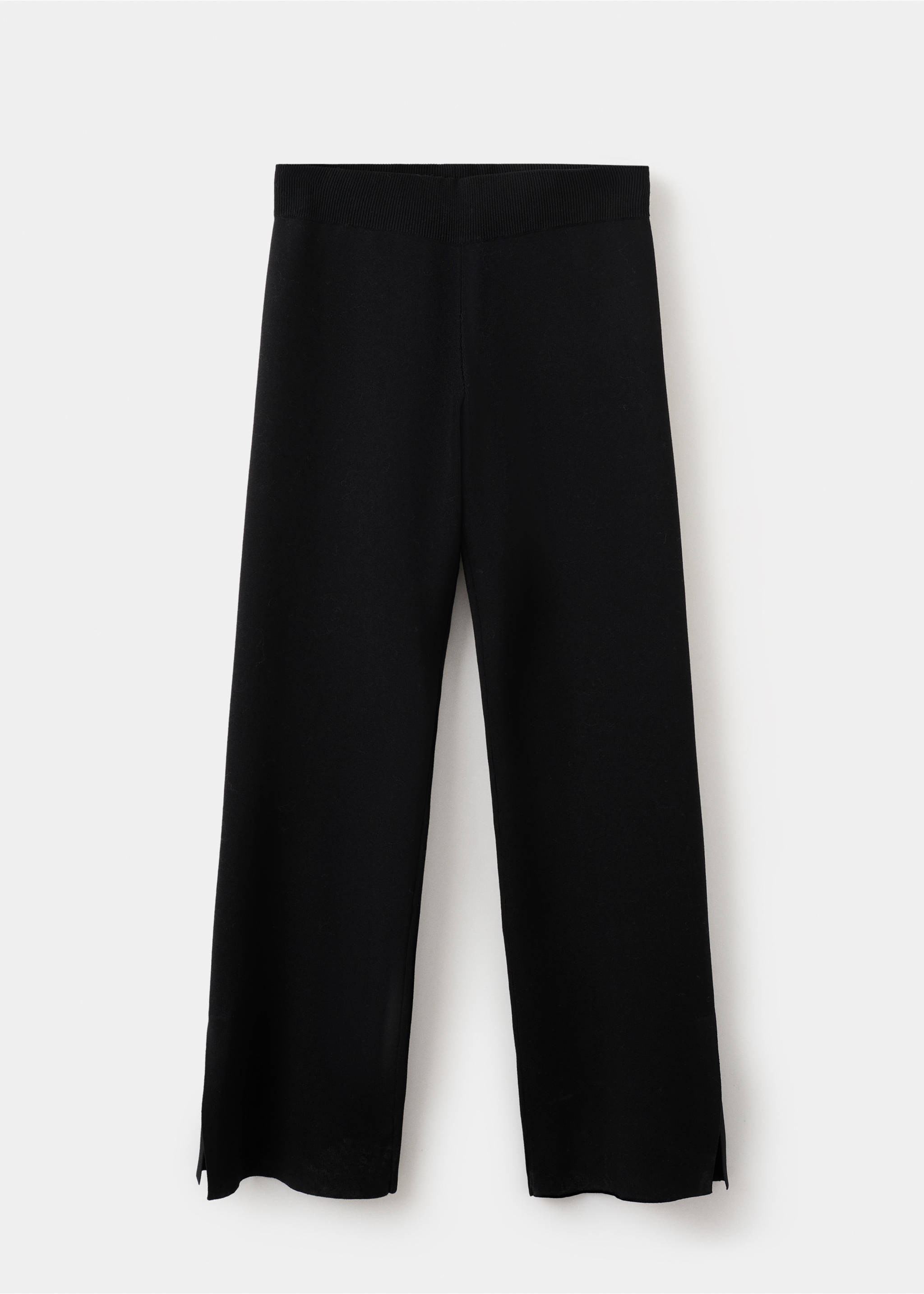 Side slit knit trousers - Article without model, Black. Ref: 27081270-00.