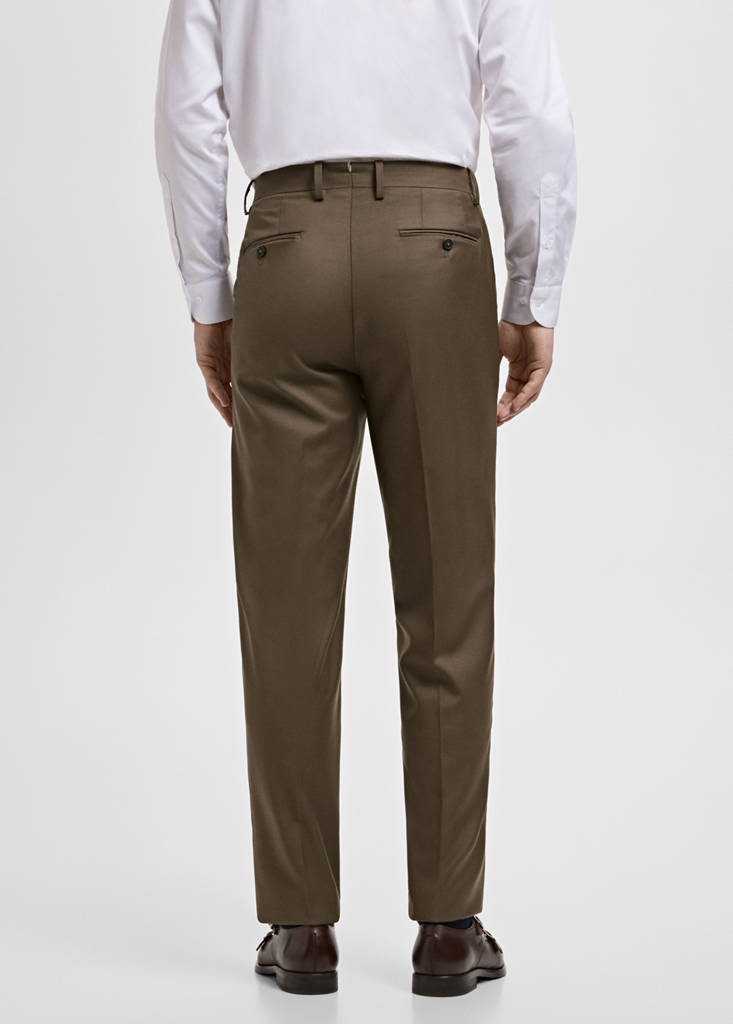 Turin 100% wool suit trousers — Brown