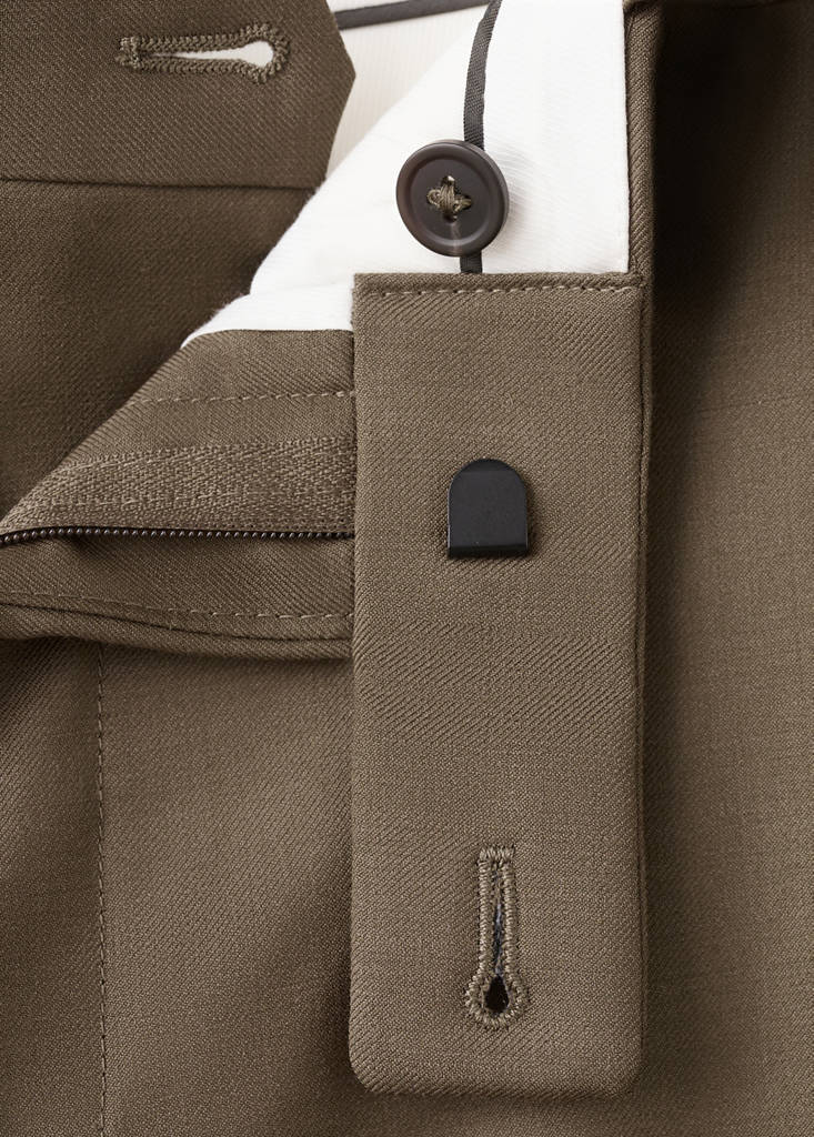 Turin 100% wool suit trousers — Brown